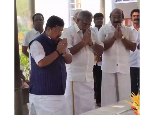 India News | Newly Appointed BJP Working President, Nitin Nabin, Pays Visit to Sri Aurobindo Ashram in Puducherry