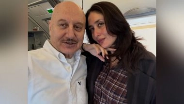 Entertainment News | Anupam Kher Remembers Meeting Bebo 25 Years Ago, Reunites with Her on Delhi Flight