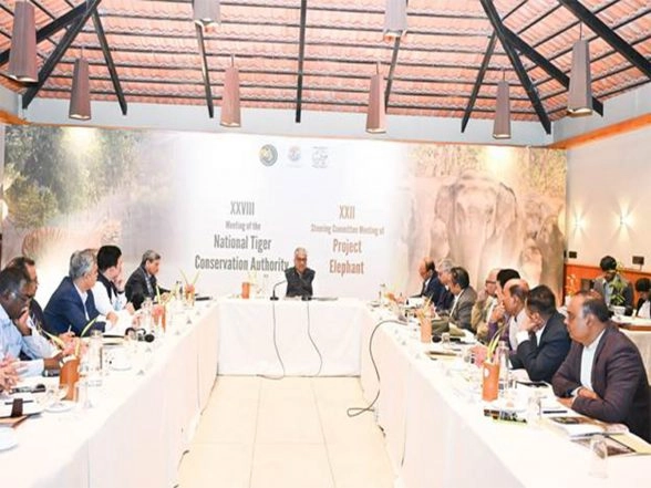 India News | Union Environment Minister Chairs NTCA and Project Elephant Meetings at Sundarbans; Reviews National Strategies for Tiger and Elephant Conservation