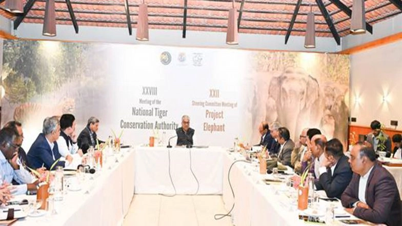 India News | Union Environment Minister Chairs NTCA and Project Elephant Meetings at Sundarbans; Reviews National Strategies for Tiger and Elephant Conservation