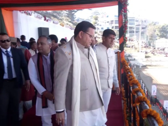 Sports News | Uttarakhand CM Pushkar Singh Dhami Inaugurates Sansad Khel Mahotsav in Almora