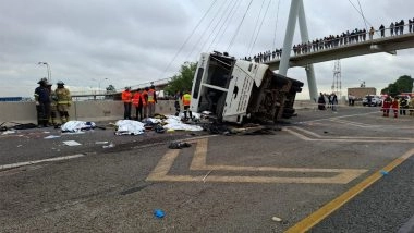 World News | At Least 16 Killed as Speeding Bus Overturns on Highway in Indonesia's Java
