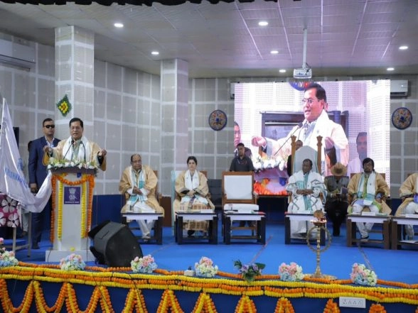India News | Sonowal Calls for Integration of Modern Education and Spiritual Values at Krishna Guru Spiritual University Convocation