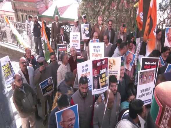 India News | Himachal Congress Protests over Law to Replace MGNREGA, Alleges Dilution of Scheme