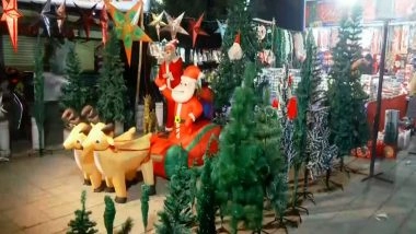 India News | Odisha: Bhubaneswar Markets Decked Up with Trees, Bells, Gifts Ahead of Christmas