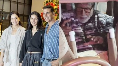 Entertainment News | Akshay Kumar, Amitabh Bachchan, Abhishek Bachchan Attend 'Ikkis' Screening in Mumbai