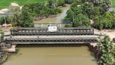 World News | India Installs 120-foot Bailey Bridge in Sri Lanka's Kilinochchi District