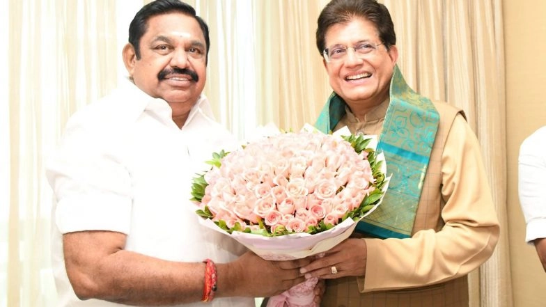 India News | Palaniswami Meets Piyush Goyal in Chennai, Signals NDA Alliance Talks Ahead of Tamil Nadu Polls
