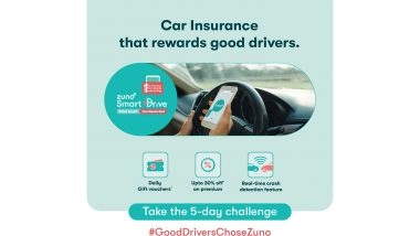 Business News | Zuno SmartDrive Clocks Over 1 Crore Kms, 1.5 Lac Trips as Young India Embraces Usage-Based Car Insurance