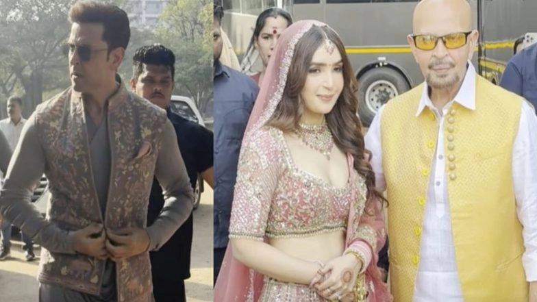 Entertainment News | Hrithik Roshan Arrives in Style at Cousin's Wedding, Father Rakesh Poses with Bride