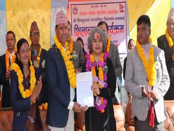 World News | Nepal: Foundation Stone Laid for Construction of Shree Ninyukharka Secondary School Building by Indian Assistance