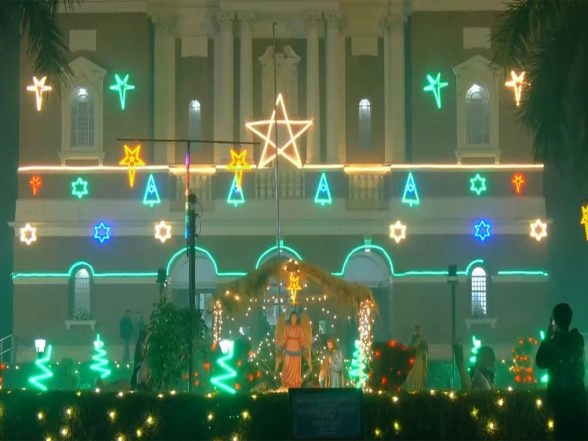 India News | Delhi's Sacred Heart Cathedral Church Shines Bright with Lights Ahead of Christmas