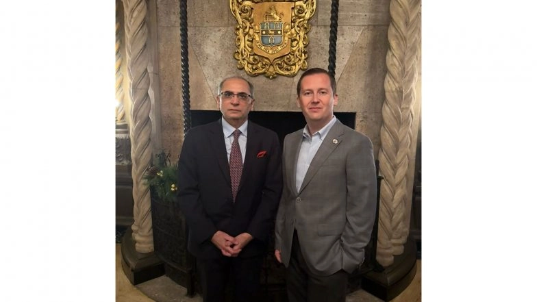 World News | US Envoy Sergio Gor Holds Talks with Indian Counterpart Kwatra Amid Christmas Festivities