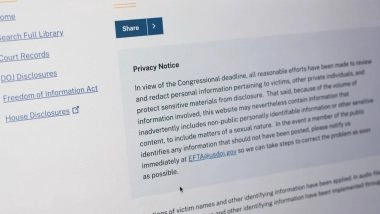 World News | Uncovered Million More Documents Potentially Related to Jeffrey Epstein: US Department of Justice