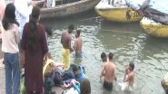 India News | Devotees Bathe in Ganga Amid Cold Wave; Multiple UP Cities Report Moderate Air Quality