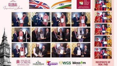 Business News | Indians Honoured at the British Parliament for Exceptional Service to Society
