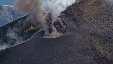 World News | Mount Etna Emits Light Ash, Sporadic Explosions in Sicily