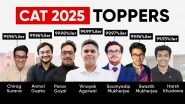 Business News | CAT Toppers List 2025: CAT 2025 Result, Check Topper's Name and Percentile Here