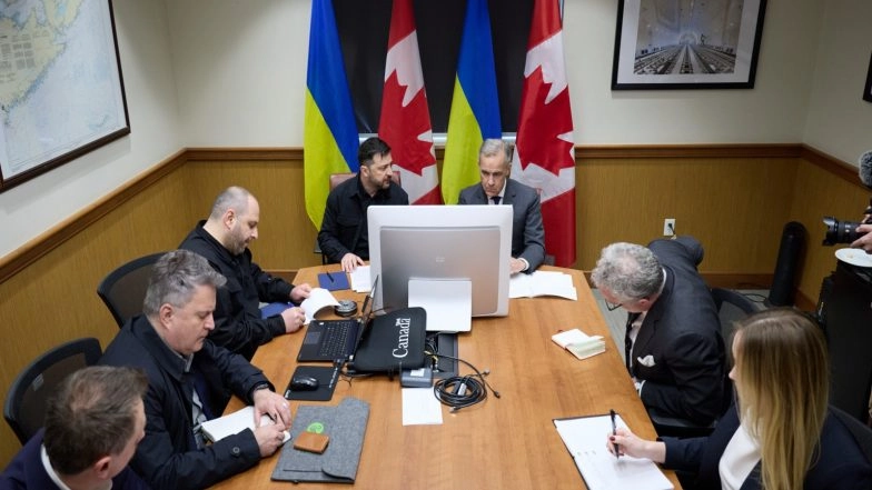 World News | Zelenskyy Holds Talks with NATO, EU Allies Ahead of Trump Meeting, Calls for Strong Positions on Russia