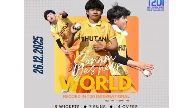 Sports News | Bhutan's Sonam Yeshey Scripts History, Becomes First Bowler to Pick Eight Wickets in T20s
