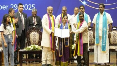 India News | Vice President CP Radhakrishnan Addresses 30th Convocation of Pondicherry University, Calls Graduates Architects of Viksit Bharat 2047