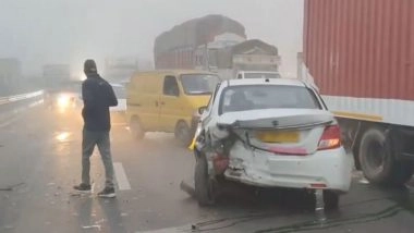 India News | Multiple Vehicles Collide Amid Dense Fog in Haryana's Bahalgarh