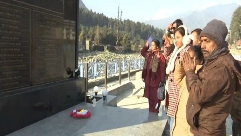 India News | Tourists Pay Tribute at Shaheed Marg in Pahalgam, Recall Victims of April 22 Terror Attack