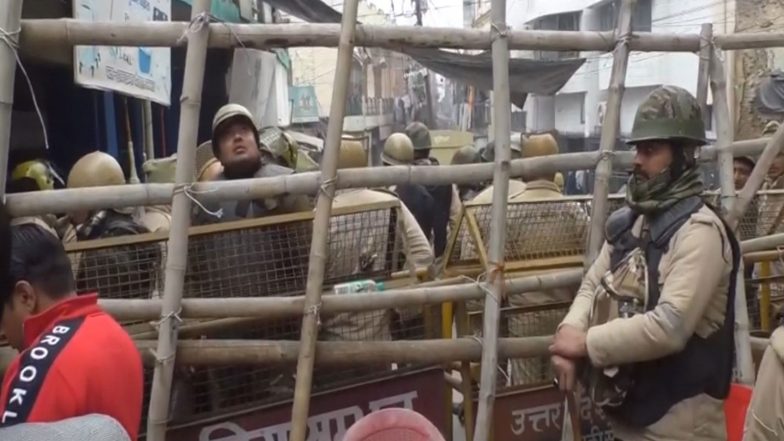India News | Security Officials Deployed Near Sambhal's Shahi Jama Masjid, Ahead of Anti-encroachment Drive Near Cemetery