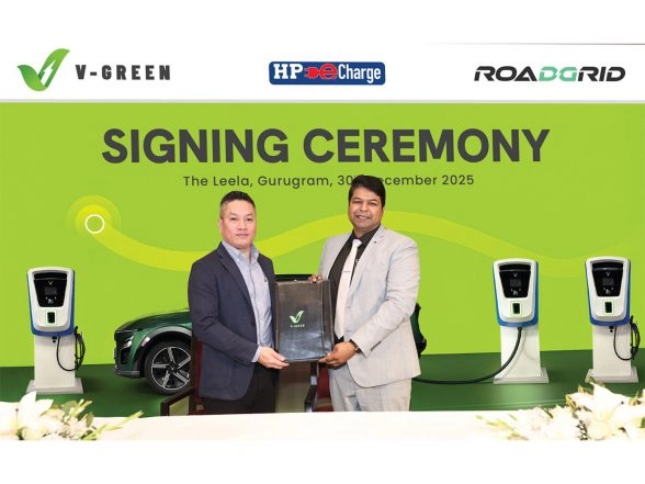 Business News | V-GREEN and Roadgrid India Announce Strategic Collaboration to Expand Fast Electric Vehicle Charging Infrastructure Across India