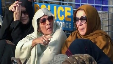 World News | PTI Leaders and Imran Khan's Sisters Denied Meeting with Him Again, Protest Outside Adiala Jail