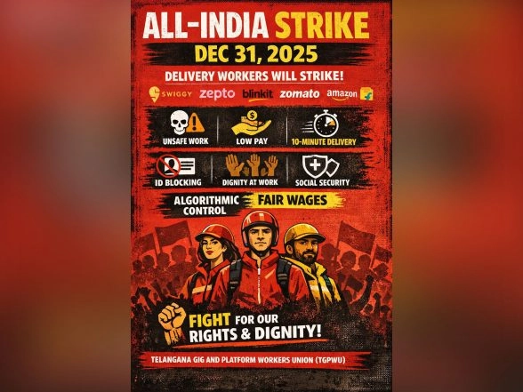 India News | Telengana: Gig Workers to Go on Nationwide Strike on Dec 31 over Five Key Demands