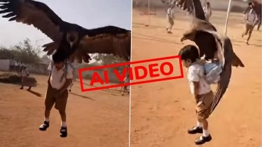 Is 'Eagle Grabbing Schoolboy' Video Real or Fake? Viral Reel Showing Eagle Attacking Child Is AI-Generated, Reveals Fact Check