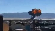Jet Crash Caught on Camera: US Air Force Thunderbird Pilot Ejects Safely After F-16C Fighting Falcon Aircraft Crashes During Training Mission in California (Watch Video)