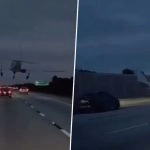 Florida Plane Crash: Small Plane Crashes Into a Car While Attempting Emergency Landing on Interstate 95 in Brevard County, Driver Injured; Pilot and Passenger Safe (See Pic and Video)