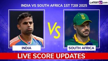 India vs South Africa Live Score Updates of 1st T20I 2025: Aiden Markram Wins Toss, Opts to Bowl First