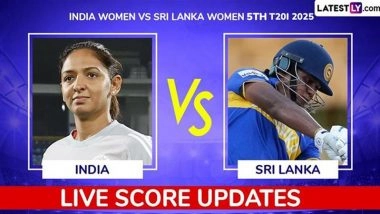 IND-W Win By 15 Runs | India Women vs Sri Lanka Women Highlights of 5th T20I 2025: Harmanpreet Kaur's Half-Century, Arundhati Reddy's Cameo Help Hosts Secure 5-0 Whitewash