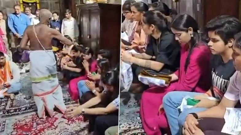 India Women's National Team Cricketers Visit Sri Varaha Lakshmi Narasimha Swamy Temple, Seek Blessing Ahead of IND vs SL 2nd T20I (Watch Video)