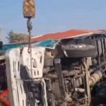 Karnal Road Accident: Truck Rams, Crushes Bus and Bike in Haryana’s Gharaunda Before Overturning on Car; 4 Killed and Several Others Injured (Watch Videos)