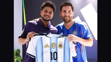  Kuldeep Yadav Receives Signed Argentina Football Jersey from Legend Lionel Messi
