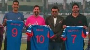 Lionel Messi Meets Jay Shah: ICC Chairperson Hands Star Footballer Team India's No 10 Jersey During Inter Miami Star's GOAT Tour at Arun Jaitley Stadium in Delhi Lionel Messi Meets Jay Shah: ICC Chairperson Hands Star Footballer Team India's No 10 Jersey During Inter Miami Star's GOAT Tour at Arun Jaitley Stadium in Delhi