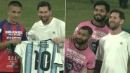 Lionel Messi Meets Sunil Chhetri: Argentina and Indian Football Legends Catch Up During Inter Miami Star's GOAT Tour at Wankhede Stadium in Mumbai (Watch Video) Lionel Messi Meets Sunil Chhetri: Argentina and Indian Football Legends Catch Up During Inter Miami Star's GOAT Tour at Wankhede Stadium in Mumbai (Watch Video)