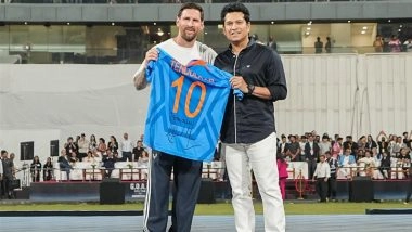'Today Was A 10/10 Day' Sachin Tendulkar Reacts After Meeting Lionel Messi During Football Legend's GOAT Tour at Wankhede Stadium in Mumbai (See Post)