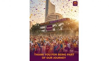 Meesho IPO Listing Today: Shares of E-Commerce Giant Debut at 46% Premium, Above IPO Price of INR 111; Market Capitalisation Crosses INR 72,750 Crore