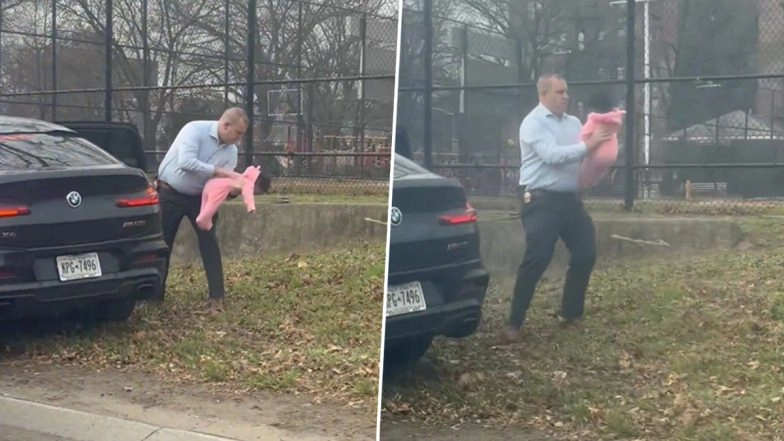 NYPD Detective Saves Life of Choking Baby After Spotting Black SUV Speeding in the Emergency Shoulder Lane in US, Heartwarming Video Surfaces