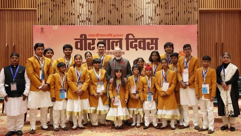 Veer Bal Diwas 2025: PM Narendra Modi Celebrates Courage and Dreams of Rashtriya Bal Puraskar Awardees (See Pic and Videos)