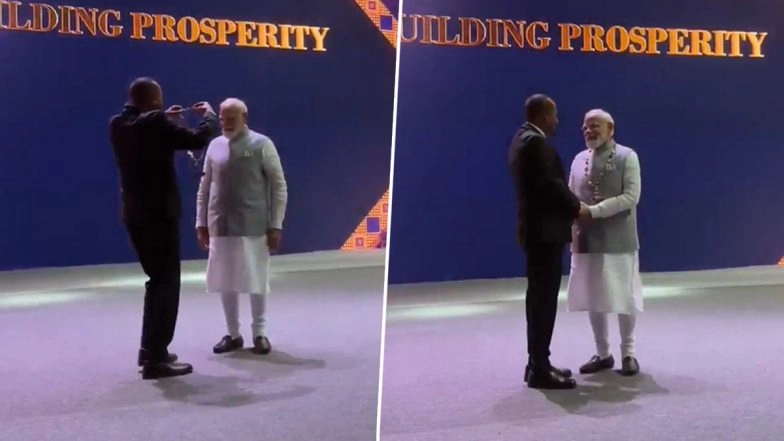 PM Narendra Modi Conferred With Ethiopia's Highest 'Great Honour Nishan of Ethiopia' Award During His First Bilateral Visit, Dedicates It to 140 Crore People of India (Watch Videos)