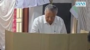 Kerala Local Body Election 2025 Phase 2: CM Pinarayi Vijayan Casts His Vote With Family in Kattilapeedika, Says ‘Left Poised for Historic Victory’ (Watch Video) Kerala Local Body Election 2025 Phase 2: CM Pinarayi Vijayan Casts His Vote With Family in Kattilapeedika, Says ‘Left Poised for Historic Victory’ (Watch Video)