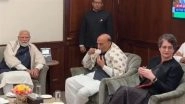 Priyanka Gandhi Shares Tea With PM Modi and Rajnath Singh in Om Birla&rsquo;s Chamber, Rare Moment Sparks Discussions (Watch Video)