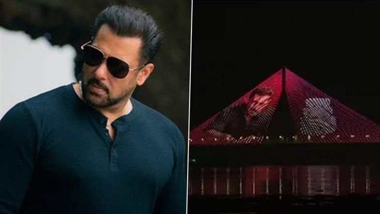 ‘Happy Birthday Bhai’: On Salman Khan’s 60th Birthday, Mumbai’s Bandra Worli Sea Link Lights Up With Superstar’s Laser Image; Subhash Ghai Shares Video With Heartwarming Message