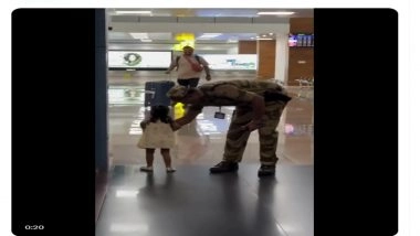 CISF Personnel Gently Intervenes as Child Runs to Meet Father at Airport, Video of Heartwarming Moment Goes Viral